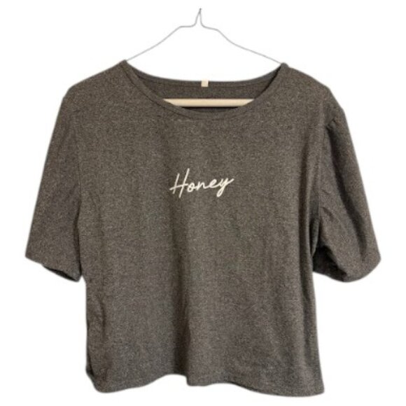 Gray Cropped Women's Workout Top - Size L - Picture 1 of 3